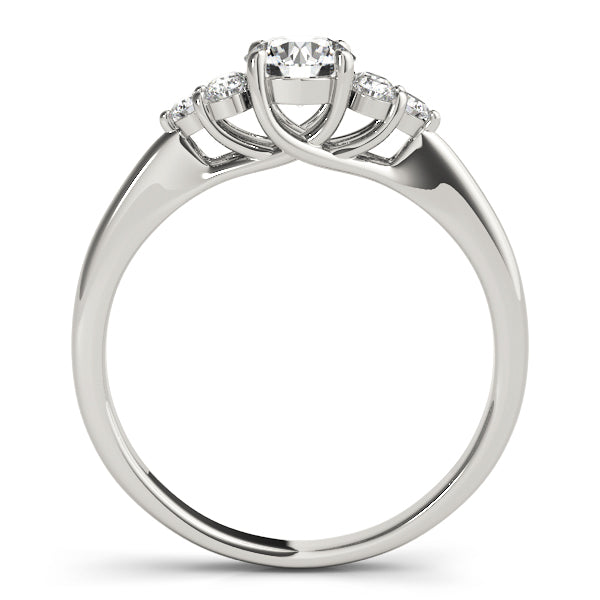 Round Petite Cluster Side Engagement Ring