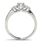 Round Petite Cluster Side Engagement Ring