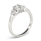 Round Petite Cluster Side Engagement Ring