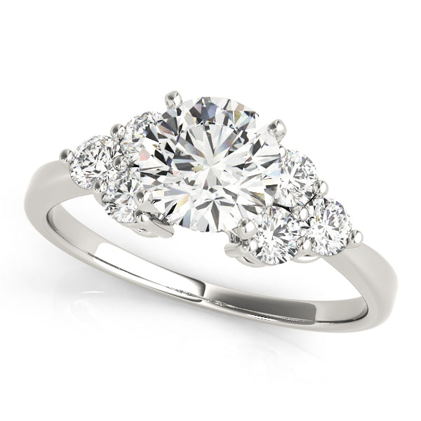 Round Cluster Side Sparkle Engagement Ring
