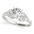 Round Cluster Side Sparkle Engagement Ring