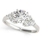 Round Cluster Side Sparkle Engagement Ring