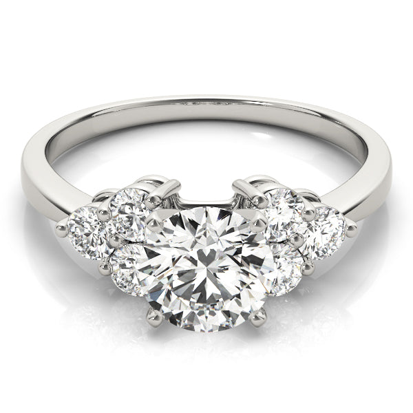 Round Cluster Side Sparkle Engagement Ring