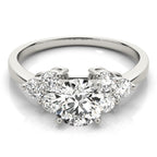 Round Cluster Side Sparkle Engagement Ring