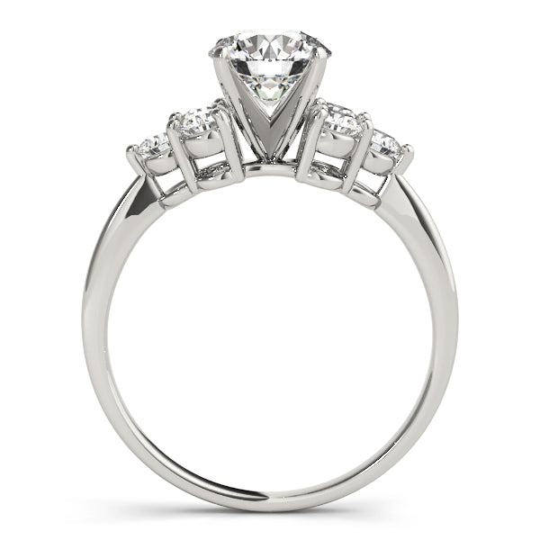 Round Cluster Side Sparkle Engagement Ring