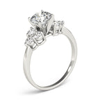 Round Cluster Side Sparkle Engagement Ring