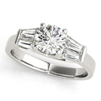 Fancy Shape Baguette Diamond Engagement Ring Semi Mount