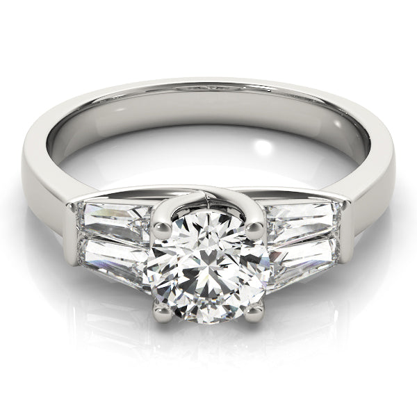 Fancy Shape Baguette Diamond Engagement Ring Semi Mount