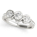 Three Stone Infinity Bezel Engagement Ring