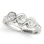 Three Stone Infinity Bezel Engagement Ring