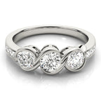 Three Stone Infinity Bezel Engagement Ring