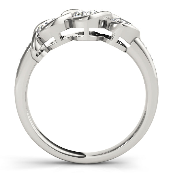 Three Stone Infinity Bezel Engagement Ring