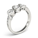 Three Stone Infinity Bezel Engagement Ring