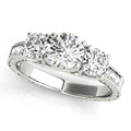 Vintage Style 3-Stone Filigree Engagement Ring