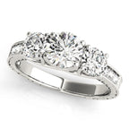 Vintage Style 3-Stone Filigree Engagement Ring