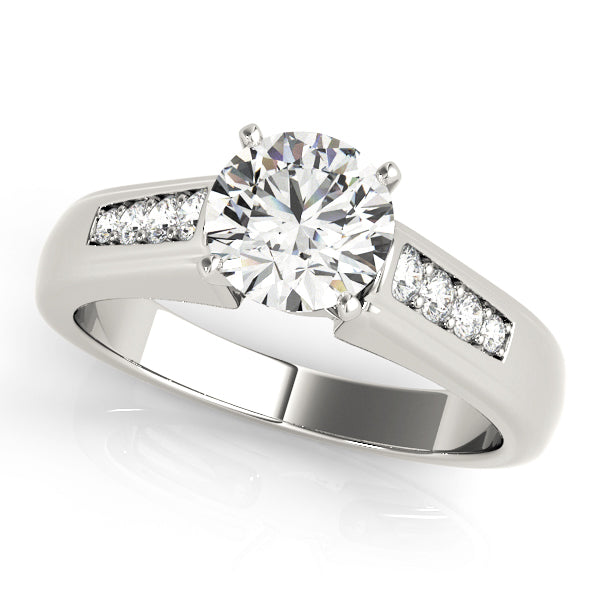 Single Row Channel Set Diamond Engagement Ring