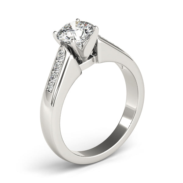 Single Row Channel Set Diamond Engagement Ring