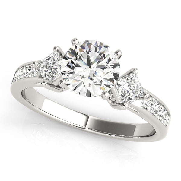 Round Cluster Accent Sparkle Engagement Ring