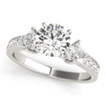 Round Cluster Accent Sparkle Engagement Ring