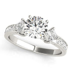 Round Cluster Accent Sparkle Engagement Ring
