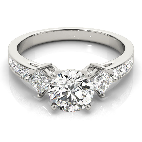 Round Cluster Accent Sparkle Engagement Ring