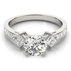 Round Cluster Accent Sparkle Engagement Ring