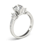 Round Cluster Accent Sparkle Engagement Ring