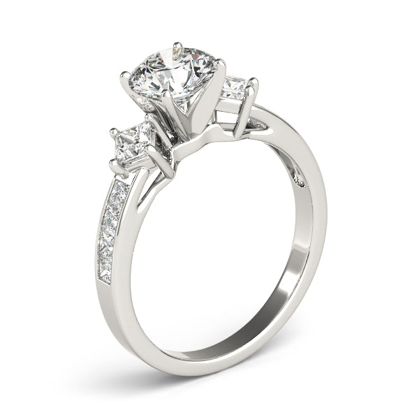 Round Cluster Accent Sparkle Engagement Ring