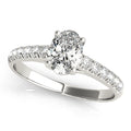 Oval Trellis U-Prong Single Row Engagement Ring 5x3mm