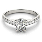 Oval Trellis U-Prong Single Row Engagement Ring 5x3mm