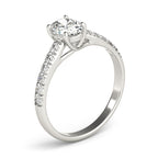 Oval Trellis U-Prong Single Row Engagement Ring 5x3mm