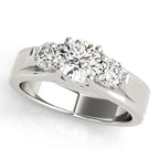 Three Stone Round Trellis Engagement Ring