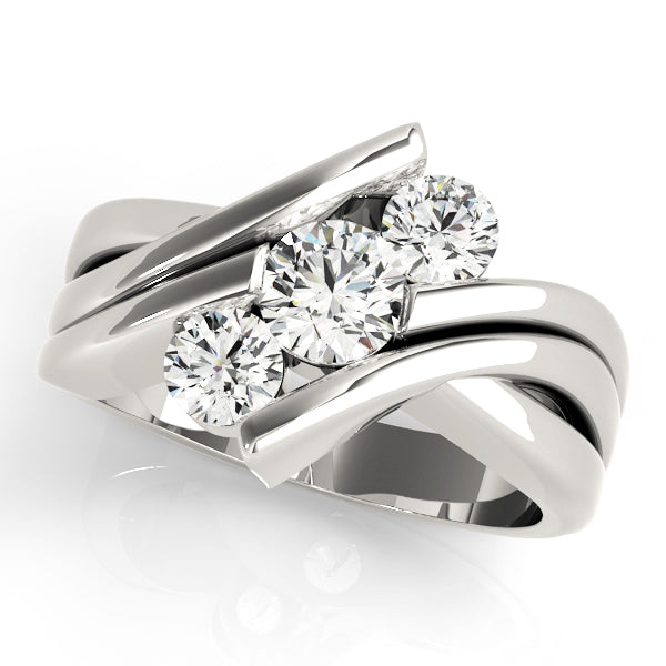 Three Stone Round Diamond Engagement Ring