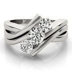 Three Stone Round Diamond Engagement Ring