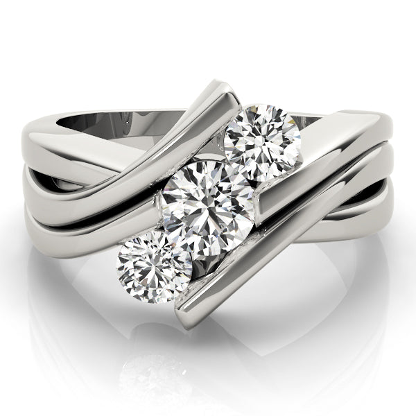 Three Stone Round Diamond Engagement Ring