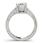 Vintage Milgrain Oval Engagement Ring 10x8mm