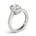 Vintage Milgrain Oval Engagement Ring 10x8mm