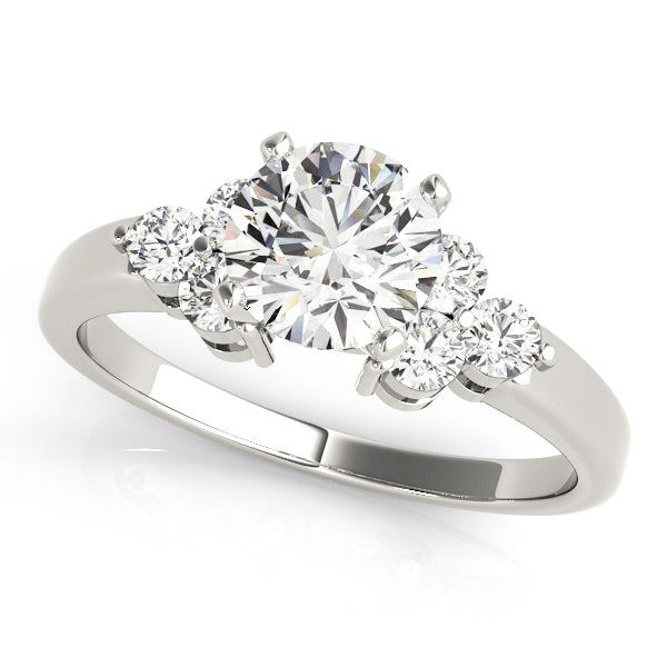 Round Cluster Side Brilliant Engagement Ring