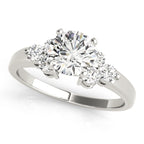 Round Cluster Side Brilliant Engagement Ring