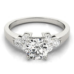 Round Cluster Side Brilliant Engagement Ring