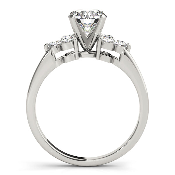 Round Cluster Side Brilliant Engagement Ring