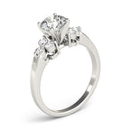 Round Cluster Side Brilliant Engagement Ring