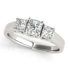 Three Stone Princess Trellis Engagement Ring
