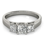 Three Stone Princess Trellis Engagement Ring