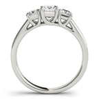 Three Stone Princess Trellis Engagement Ring