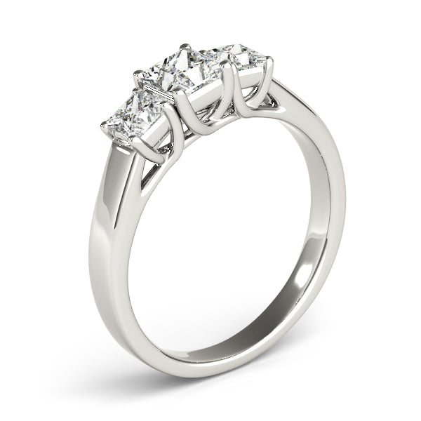 Three Stone Princess Trellis Engagement Ring