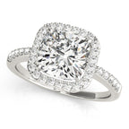 Cushion Halo Diamond Engagement Ring – 10x10mm Setting