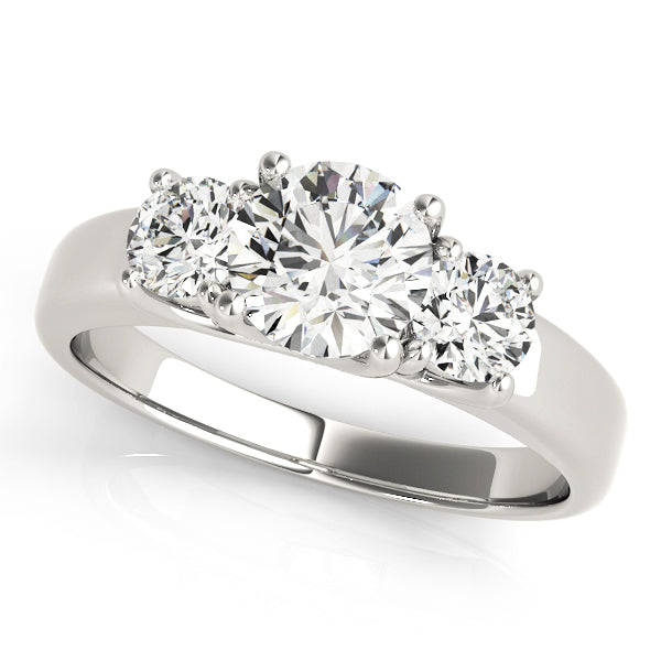 3 Stone Trellis Diamond Engagement Ring