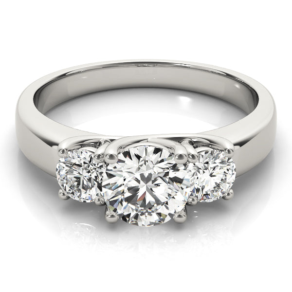 3 Stone Trellis Diamond Engagement Ring