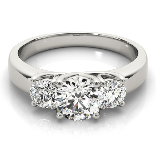 3 Stone Trellis Diamond Engagement Ring